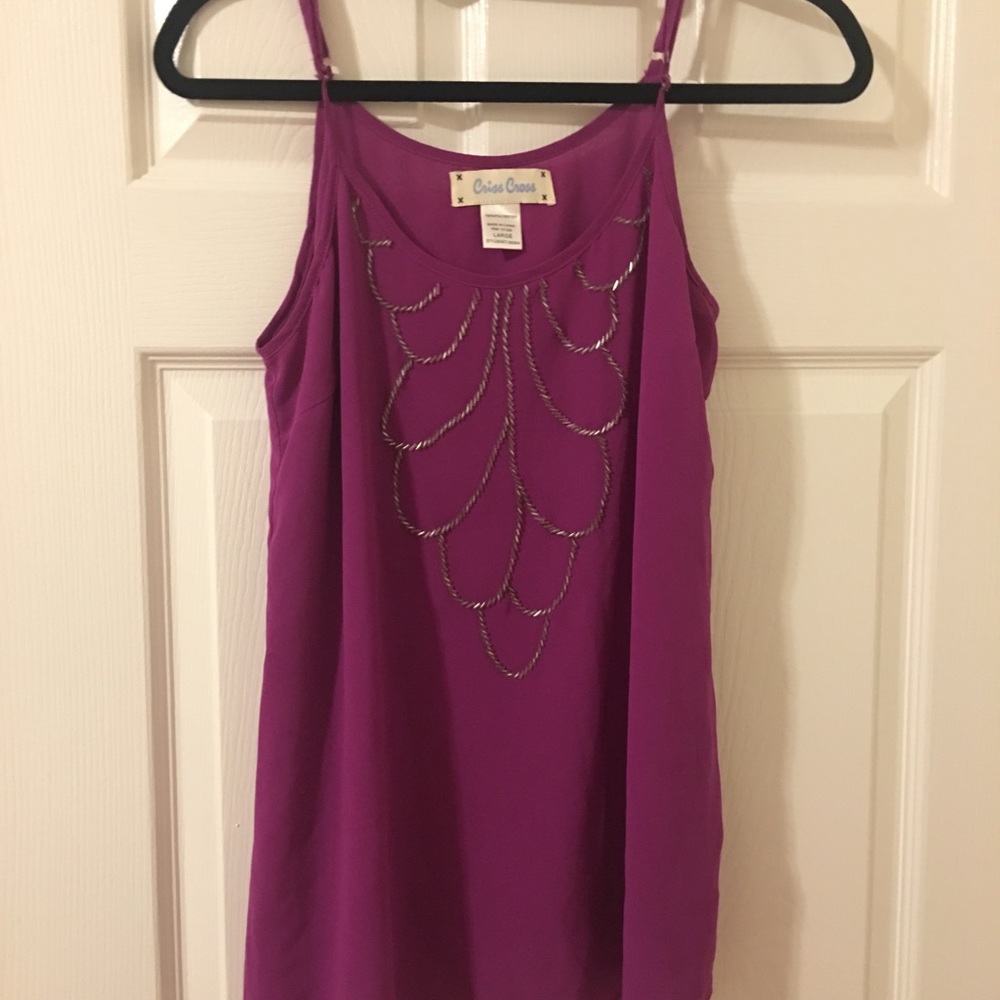 Purple/Violet Dressy Tank with Beading